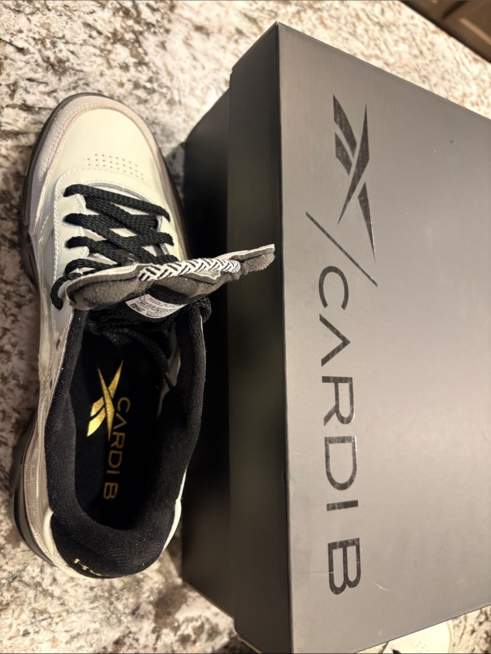Reebok Women’s Cream White and Black Athletic Sneakers - Picture 6 of 8